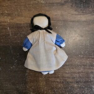 Amish Doll Traditional Faceless Vintage Girl Folk Art Primitive Decor 3" Fabric